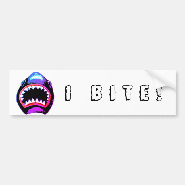 Shark Watercolor Pink Purple Illustration Bumper Sticker (Front)