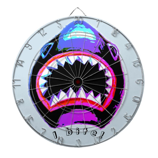Shark Watercolor Pink Purple Illustration Dartboard (Front)