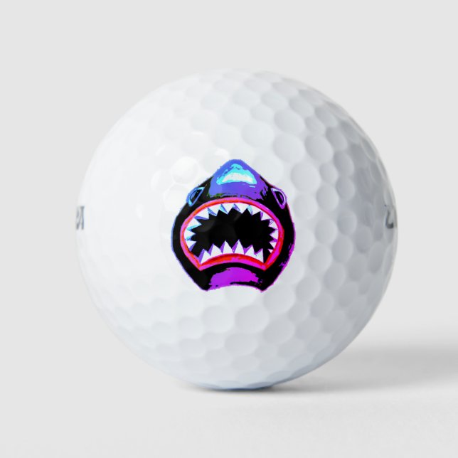 Shark Watercolor Pink Purple Illustration Golf Balls (Front)