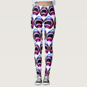 Shark Watercolor Pink Purple Illustration Leggings