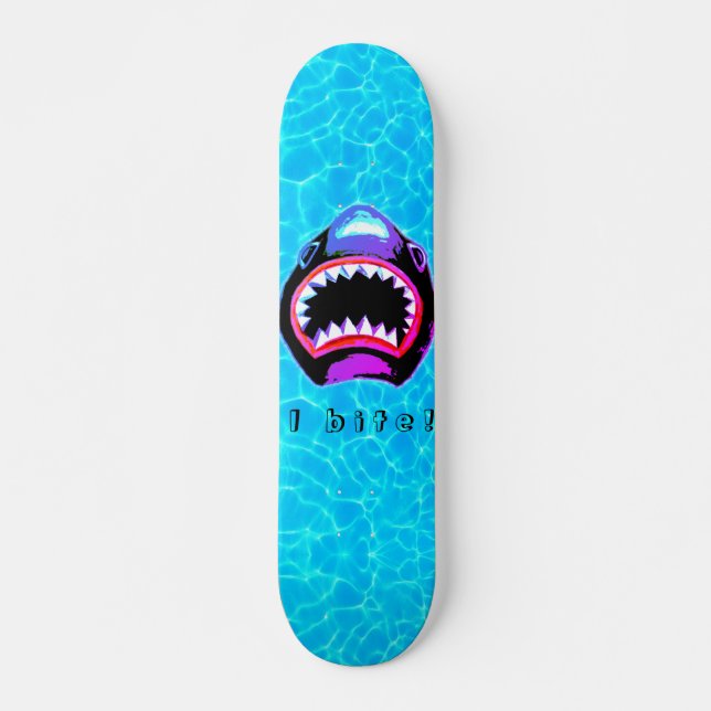 Shark Watercolor Pink Purple Illustration Skateboard (Front)