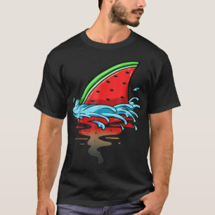 Shark Watermelon Lover Fish Summer Fruit Slice See T-Shirt