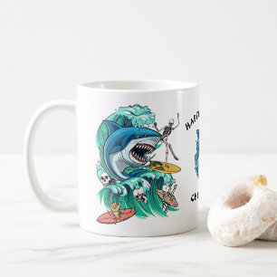 Shark wave custom coffee mug