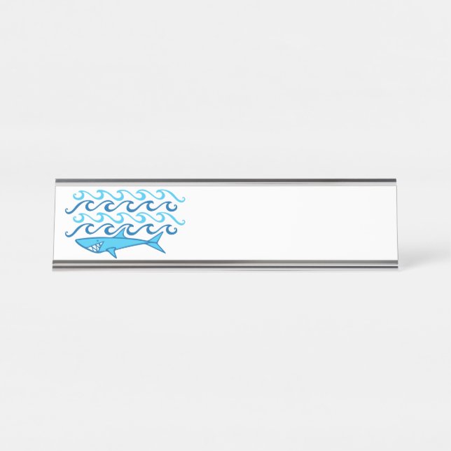 Shark Waves Desk Name Plate (Front)