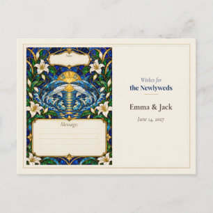 Shark Wedding Guest Book Wishes Postcard