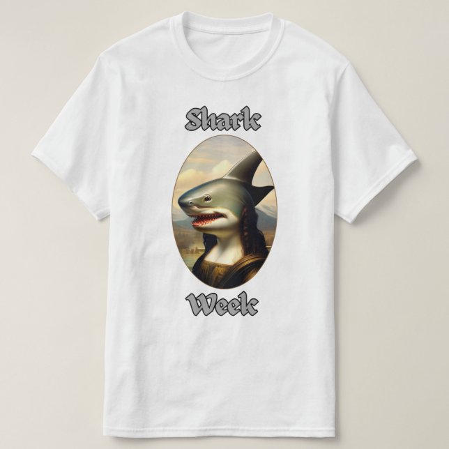 Shark week mona lisa T-Shirt (Design Front)