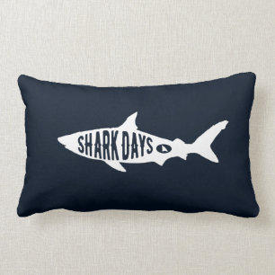 Shark Week Sharks Lover Gifts Typography Art Lumbar Cushion