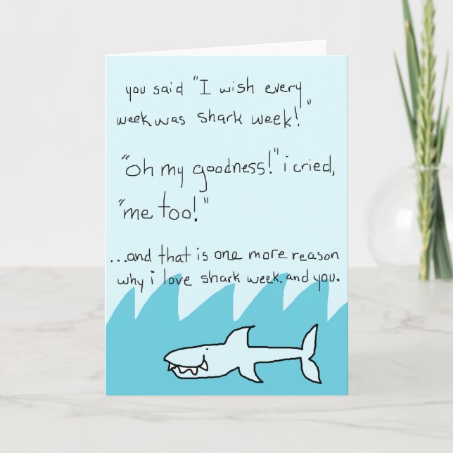 Shark Week Valentine Holiday Card (Front)
