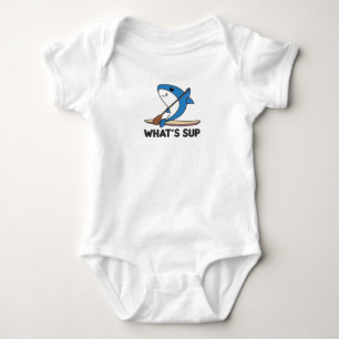 Shark Whats Sup Team Funny Sharks Paddling Baby Bodysuit