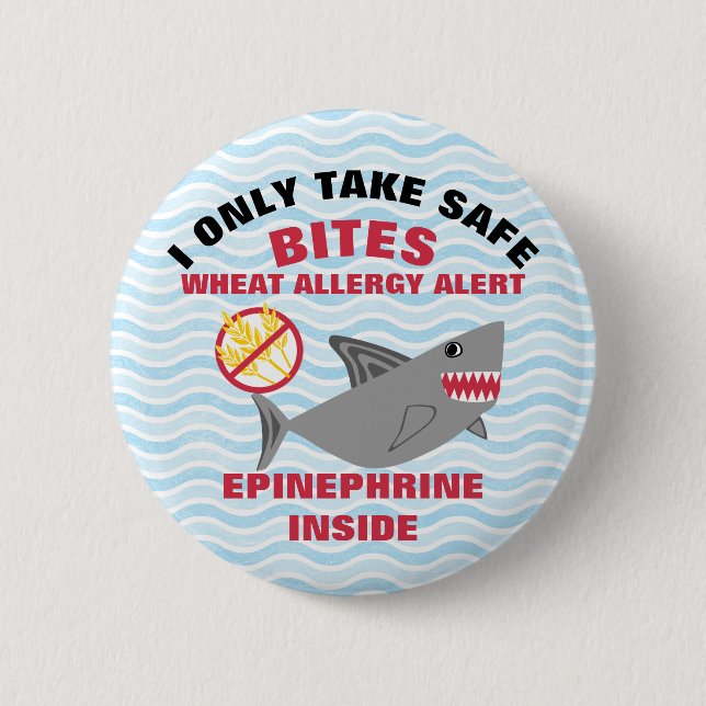 Shark Wheat Allergy Alert Button (Front)