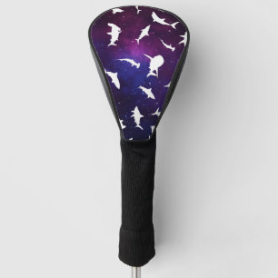 Shark white shadow on Dark galaxy Space Golf Head Cover