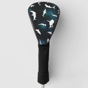 Shark white shadow on Dark galaxy Space Golf Head Cover