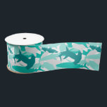 Shark White & Teal Camouflage Pattern Satin Ribbon<br><div class="desc">Add a "bite" of fun to your gift or craft with this cool (yet scary!) shark camouflage pattern satin ribbon. The white,  gray and teal coloring gives it a fun and fresh underwater feel. Matching items can be found in our 'A Bite of Summer Fun' collection.</div>