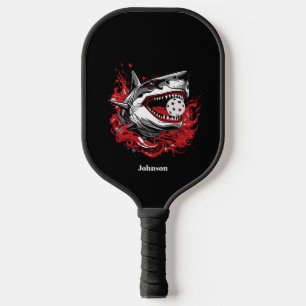 Shark With a Pickleball Ball Monogram Pickleball Paddle