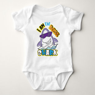 Shark with glasses  baby bodysuit