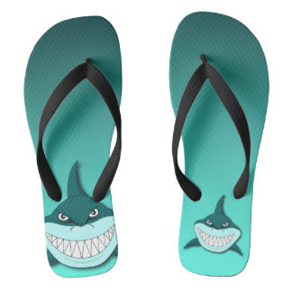 Shark with gradient background flip flops