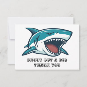 Shark with open mouth   thank you card