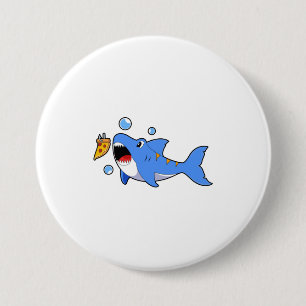 Shark with Pizza as Bait 7.5 Cm Round Badge