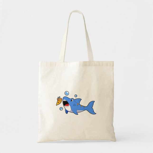 Shark with Pizza as Bait Tote Bag (Front)