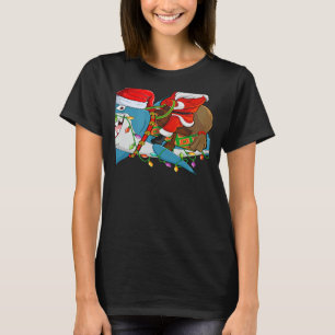 Shark Xmas Lights Santa Ride Shark Christmas T-Shirt