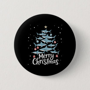 Shark Xmas Tree Sharks Christmas Tree Merry Dogmas 6 Cm Round Badge