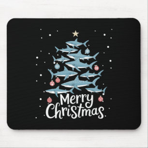 Shark Xmas Tree Sharks Christmas Tree Merry Dogmas Mouse Mat