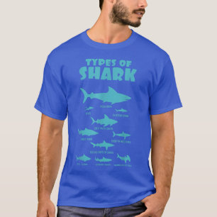 SharkBoys TYPES OF SHARKS Scuba Diver Gift T-Shirt