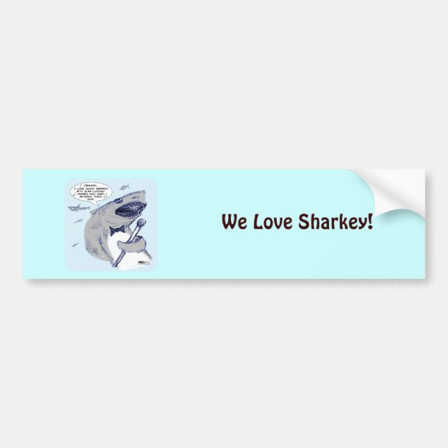 Sharkey Finatra Swimmin' Bumper Sticker (Front)