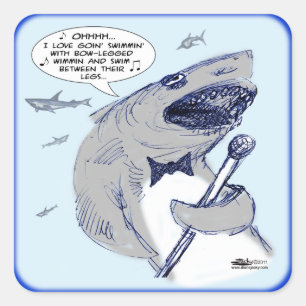 Sharkey Finatra Swimmin' Square Sticker