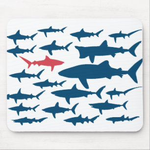 Sharks against the tide mouse pad. mat