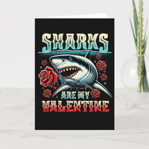 Sharks Are My Valentine Funny Vintage Shark With R Card