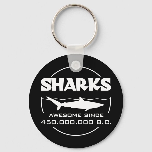 Sharks Awesome Since 450.000.000 B.C. Key Ring (Front)