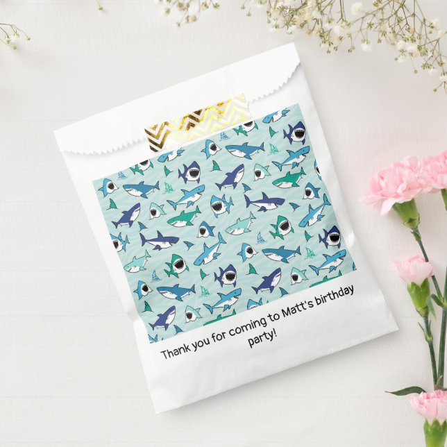 Sharks Birthday Party Blue Favour Bags (Sealed)