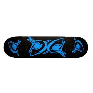 sharks blue AND BLACK skateboard deck