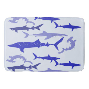 Sharks Blue Bath Mat
