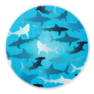 sharks! ceramic knob