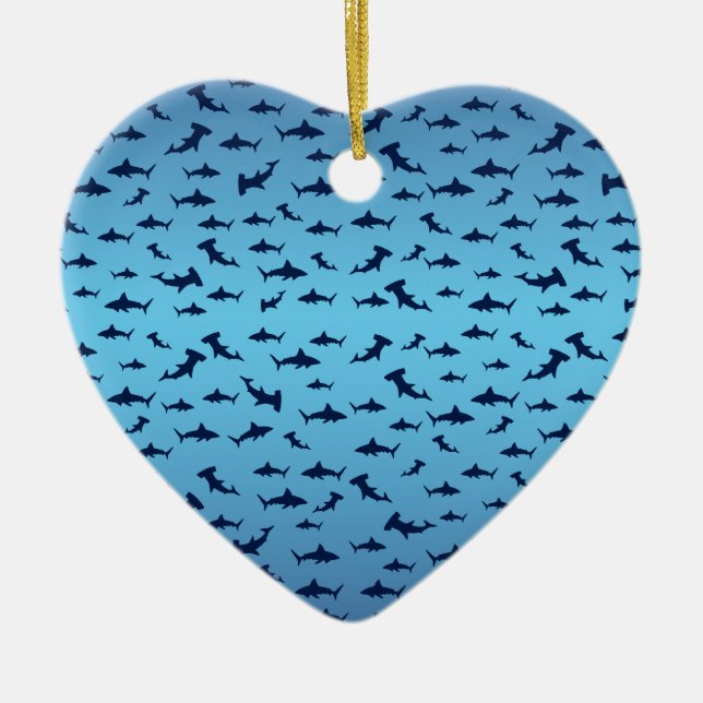 Sharks Ceramic Tree Decoration (Front)