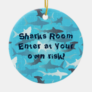 sharks! ceramic tree decoration
