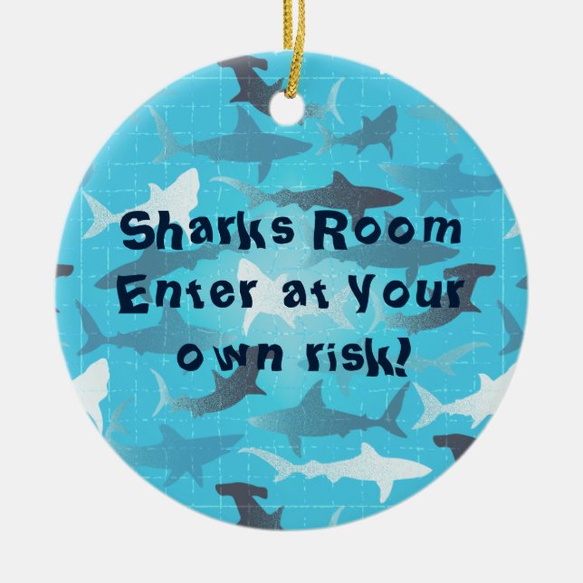 sharks! ceramic tree decoration (Front)