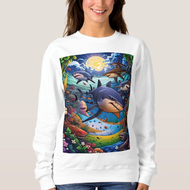 Sharks: coming at you sweatshirt (Front)