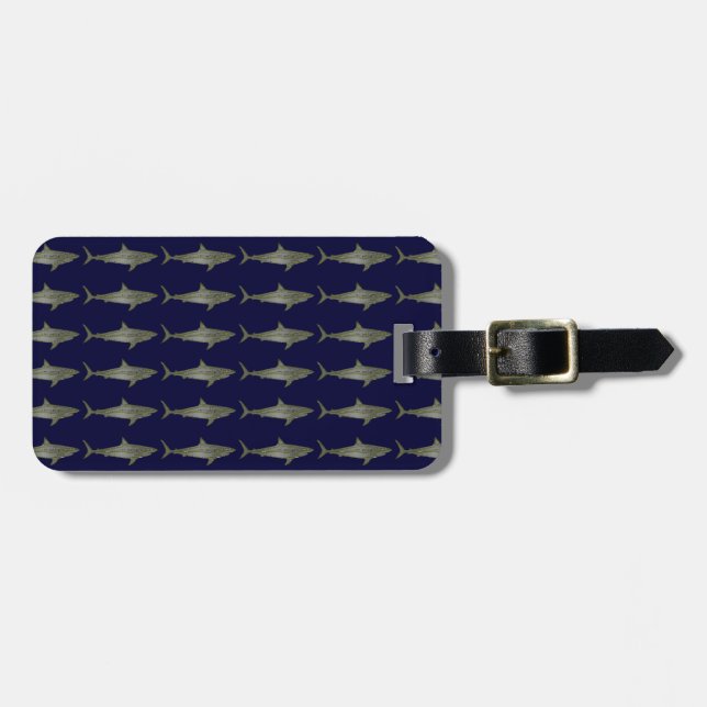 Sharks cool pattern luggage tag (Front Horizontal)