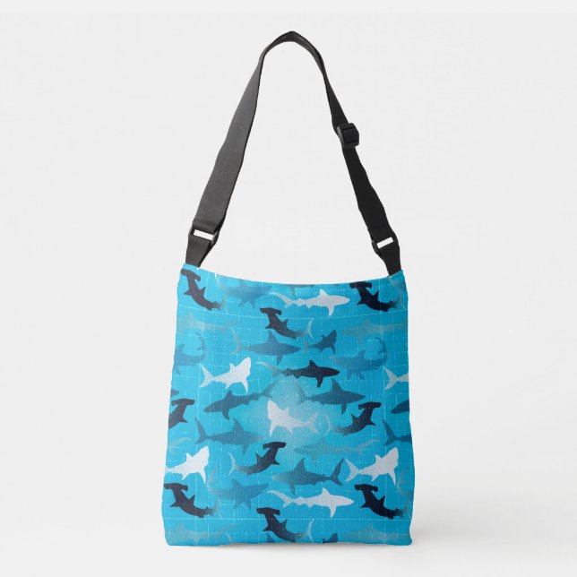 sharks! crossbody bag (Front)