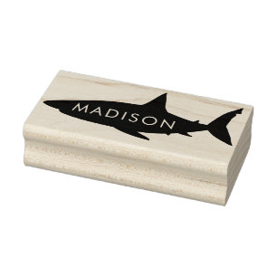 Sharks Cute Kid's Name Rubber Stamp