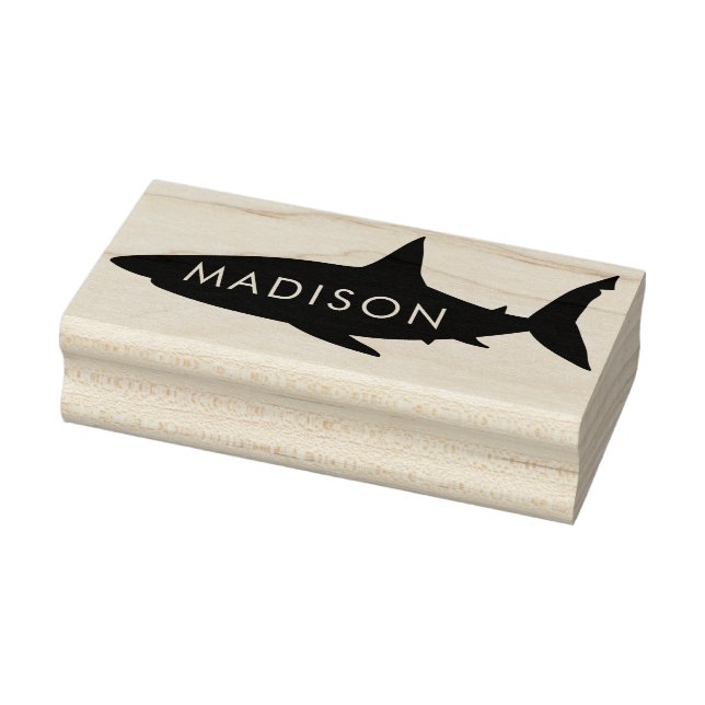 Sharks Cute Kid's Name Rubber Stamp (Stamp)