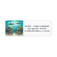 Sharks & Fish Aquatic Watercolor Aquarium Wedding