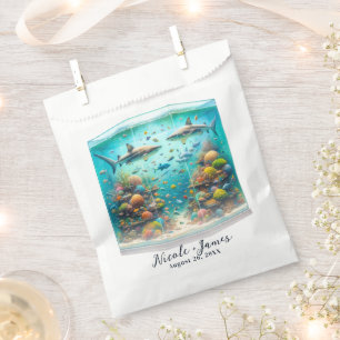 Sharks & Fish Aquatic Watercolor Aquarium Wedding Favour Bags