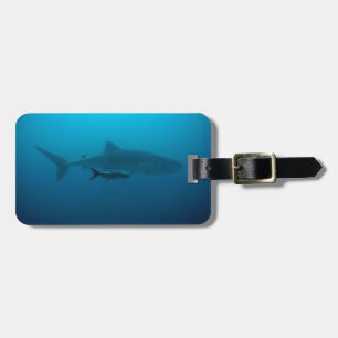 Sharks Fish Ocean Water Tropical Beach Peace Love Luggage Tag