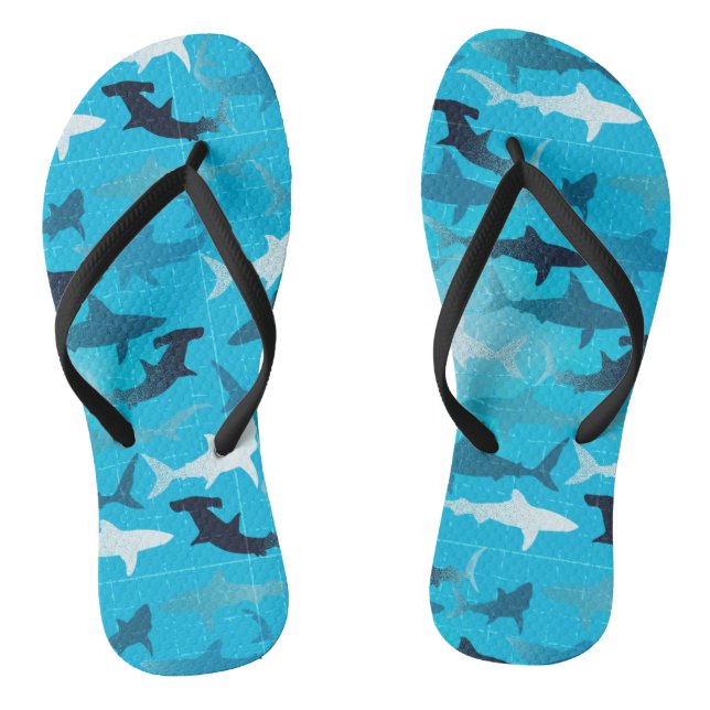 sharks! flip flops (Footbed)