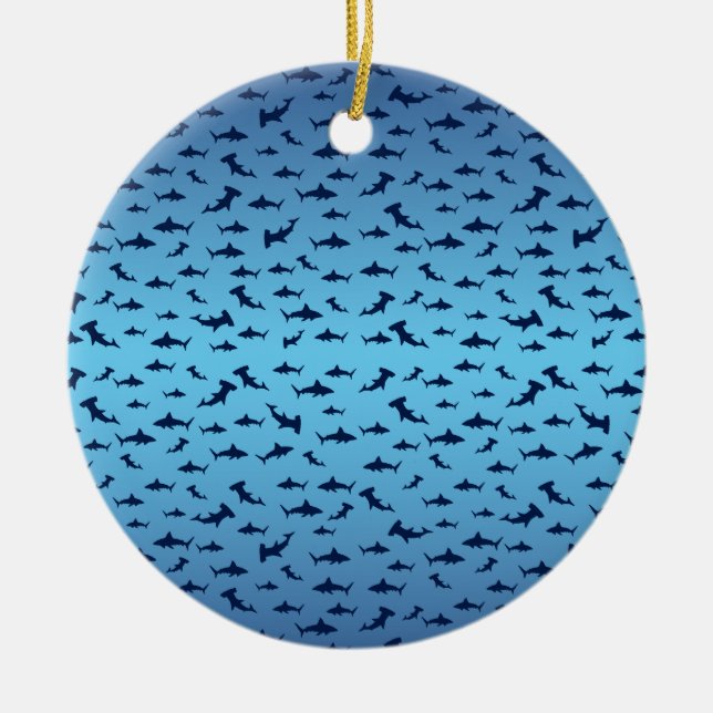 Sharks Hammerhead Ceramic Tree Decoration (Front)