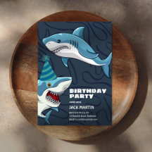 Sharks in Disguise Themed Birthday Invitation